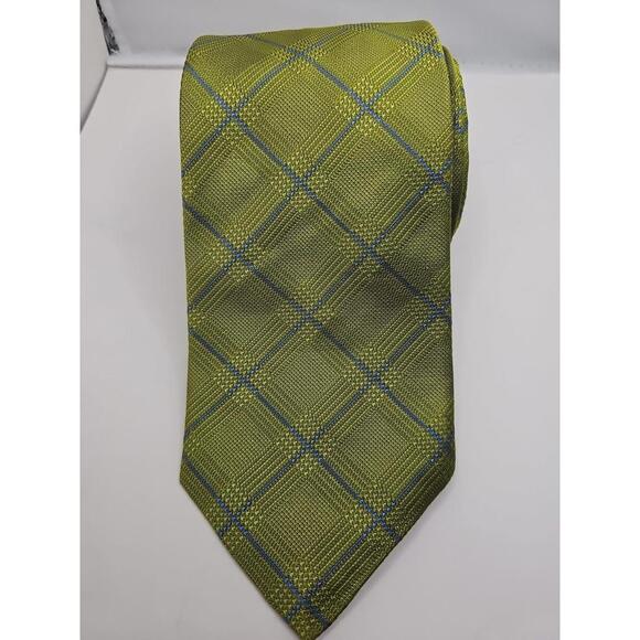 Robert Talbott Best of Class Tie Green Blue Diagonal Silk Textured 3.5